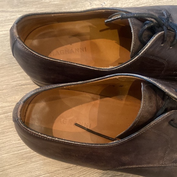 Magnanni Gerardo Dress Shoes Men's 9.5 M Brown Gray Derby Medallion - Picture 7 of 11